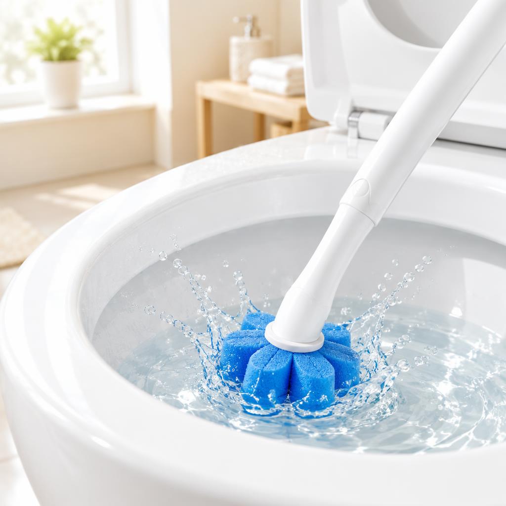 Blue flower head activating in the bowl water